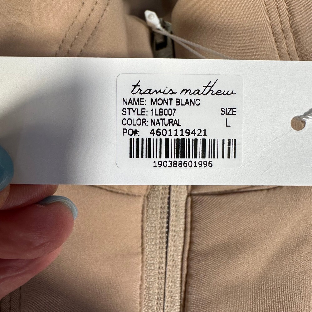 NEW TravisMathew Mont Blanc Puffer Jacket Natural Tan Padded Full Zip Women L - Picture 4 of 13